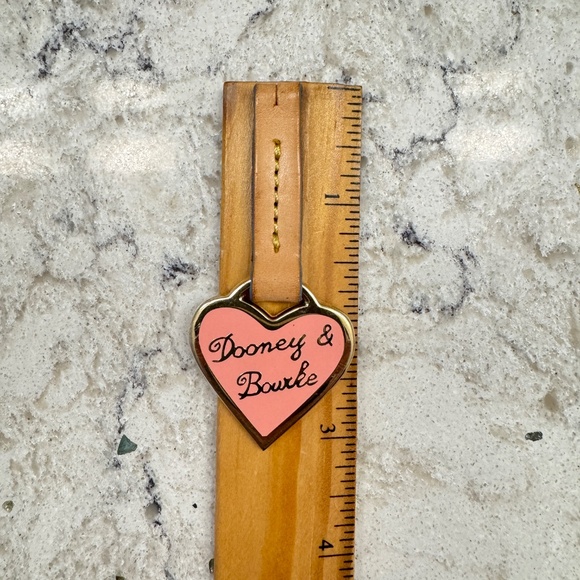 Authentic Vintage Y2K Pink heart  charm Dooney & Bourke handbag zipper pull fob - Picture 11 of 12